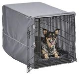 New World Pet Products Double Door Dog Crate Kit Includes One Two-Door Dog Crate, Matching Gray Dog Bed & Gray Dog Crate Cover, 36-Inch Kit Ideal for Medium Dog Breeds, B36DD-KIT