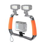 AuyKoo Diving Rig Stabilizer Aluminium Alloy Double Arm Tray Holder For Hero 12 11 10 9 8 7 6 Insta360 ONE R DJI Action 2 Camera