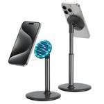 Magnetic Desk Phone Stand for iPhone 15/14/13/12 - Phone Holder Dock with 360°Rotation, Height&Tilt Adjustable for Office/Home Compatible with iPhone 15 14 13 12 Mini/Plus/Pro/Pro Max,Mag-Safe Case