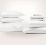 BOLL & BRANCH Signature Comforter Set and Sheet Set Bundle - 1 King White Sheet Set & 1 King/Cal King White Comforter Set - Luxury 100% Organic Cotton