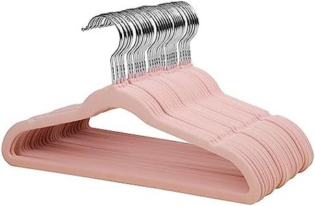 MangoKit Children's Velvet Non-Slip Hangers | 32 Pack Space Saving Felt Hangers for Kids and Teenager | Kids Clothing Hanger - Pink