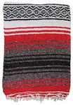 DistinctLook Mexican Falsa Blanket/Throw/Rug, 6 colours HAND LOOMED Recyled Yarn Yoga Meditation Camping Picnic Festival (Red)