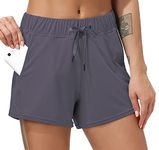 Dragon Fit Workout Lounge Shorts for Women Hiking Active Running Yoga Shorts Comfy Casual Shorts with Pocket (Medium, Vintage Purple)