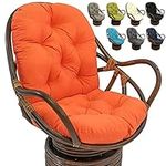 CUSENA Swivel Rocker Chair Cushion 120x60cm, Washable & UV-Resistant Rocking Replacement Chair Pads, Cushion Mat for Recliner Rocking Rattan Chair Garden Seat Cushion Sofa Tatami Mat,Orange,60x120 cm