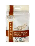 Pride Of India - Extra Long Indian Premium Brown Basmati Rice, 10 Pound (4.54 Kilo) Reclosable Bag - Naturally Aromatic, Aged, Flavorful, Slender, Non Sticky Whole Grains - 100+ Servings - Great Value