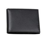 RAS Mens Slim Classic Bifold 6 Cards Wallet Genuine Leather Billfold Wallet 125 Black