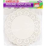 40 X White Round LACE DOYLEYS - 22cm/8.5" Quality Disposable Paper mats Great for Entertaining and Parties