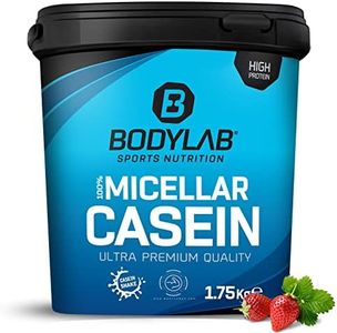 Bodylab24 Casein Micellar Fragola 1750g, 100% caseina pura, ricca di aminoacidi BCAA, lunga sensazione di sazietà, supporta la costruzione muscolare, ideale durante una dieta proteica