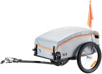 VEVOR Bike Cargo Trailer, 100 lbs Load Capacity, Heavy-Duty Bicycle Wagon Cart, Foldable Compact Storage with Universal Hitch, Waterproof Cover, 16" Wheels, Safe Reflectors, Fits 22"-28" Bike Wheels