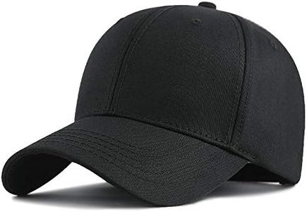 Yizhichu19900502 XXL 62-65cm Oversize Plain Baseball-Cap Structured Twill Hat for Big/Large Head (Black)