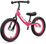 bicystar 14 Inch Balance Bike for Kids 3-7 Year Old, Kids Bike with No Pedals, Air Rubber Tires, Adjustable Height, Foot Rest, Pedalless Kids Bicycle Boys, Girls (Pink)
