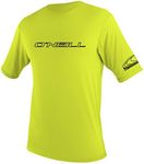 O'Neill UV Sun Protection Youth Basic Skins Short Sleeve Tee Sun Shirt Rash Guard, Lime, 14