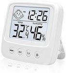 Digital Hygrometer Indoor Thermometer, Room Thermometer Humidity Gauge with Air Comfortable Icon, High Accuracy Temperature Humidity Monitor with Backlight for Home, Office, Baby Room, Greenhouse