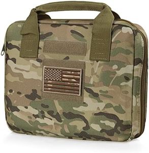 LIVANS Tactical Pistol Handgun Case Bag, Gun Case Soft Gun Carrying Storage Bag Square Pistol Shooting Range Bag Dual Padded Firearm Case Handgun Pouch