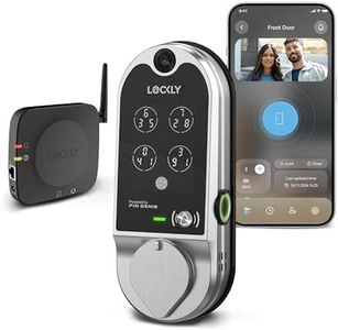 Lockly Vision Smart Lock, HD Video Doorbell Smart Locks for Front Door, Fingerprint Door Lock, Touchscreen Keypad, App Control, No Monthly Fee, Auto Lock - Satin Nickel (PGD798SN)