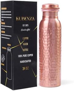 100% Pure Copper Water Bottle – Ayurvedic Copper Bottle for Drinking Water – 34 oz (1 Liter) – Handmade, Leak-Proof, BPA-Free, Eco-Friendly, Joint & Digestion Support, Yoga, Office & Daily Hydration