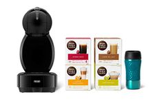 De'Longhi Nescafé Dolce Gusto Colors,Single Serve Capsule Coffee Machine Starter Kit, including travel mug and Americano pods, EDG355.B1, Black