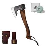 WICING 13.5 Inch Hatchet, Camping Axes and Hatchets 1055 Carbon Steel and Beech Handle, Survival Hatchet with Leather Sheath