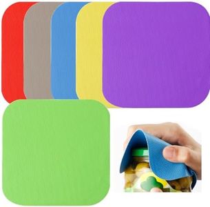 6 Pcs Silicone Jar Opener Pad Color Set, Square Gripper Cushions for Opening Jars with Ease, Ideal for Weak Hands, Seniors, Elderly & Kids, Premium Grip & Durable Rubber-Free Design