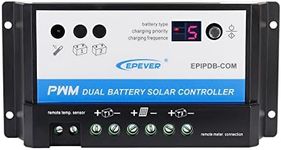 EPEVER Dual Battery Solar Charge Controller 20A 12V 24V Duo-Battery Solar Controller for RVs Caravans and Boats