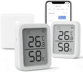 SwitchBot WiFi Thermometer Hygrometer Plus 2 Pack, Wireless Digital Indoor Temperature Gauge Humidity Monitor with App Alerts, for Home, Greenhouse, Basement and Pets, (Supports 2.4G WiFi)