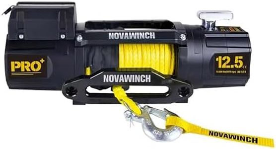 Novawinch Pro Plus 12,500 lb Electric Winch - IP68 Sealed Series Wound Motor, 85 ft Synthetic Rope, 171:1 Gear Ratio - 12 Volt Truck, Trailer, Off-Road Recovery Applications