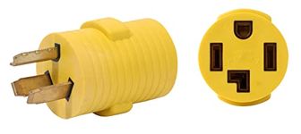 ONETAK NEMA 10-30P to 14-30R Compact 240V 30 Amp 3 Prong Dryer Male Plug to Generator 4 Prong Female Receptacle EV Charger Compatible with Tesla Gen 2 Power Cord Adapter