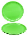 Signoraware BPA Free Full Round Plates for Dinner Lunch Breakfast, Food Grade, Reusable, Full meals Thali (Plastic, 10.7 Inches, Set of 3, Parrot Green, Dishwasher Safe, Microwave Safe)