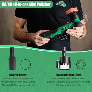 BATOCA S5 Cordless Mini Car Polisher Kit – Dual Action, 2 Batteries, 1"/3" Pads