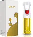 FLAIROSOL OLIVIA. The Original, Advanced Oil Sprayer for Cooking, Salad Dressings and More, Continuous Spray with Portion Control, Trusted by Professional Chefs. Patented Design and Technology. (Glass Bottle, White Print) 130ml/4.4 oz