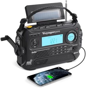 Kaito Voyager Pro KA600 Digital Solar Dynamo Hand Crank AM/FM/LW/SW & NOAA Weather Emergency Radio with Flashlight, Reading Lamp,Smart Phone Charger & RDS and Real-Time Alert, with AC Adapter, Black