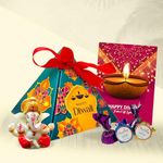 Chocoloony Chocolate Pyramid Diwali Gift Box with Ganesh ji | Chocolate Diwali Gift Hamper | 10 Pcs Chocolate, Ganesh ji with Greeting card | Brother Return Gift for Diwali