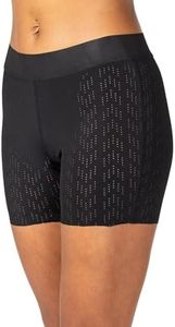 Terry Cyclo Boxer Bike Liner - Women's No-Show Breathable Padded Cycling Underwear - New Longer 3.5 inch Inseam - Black, l