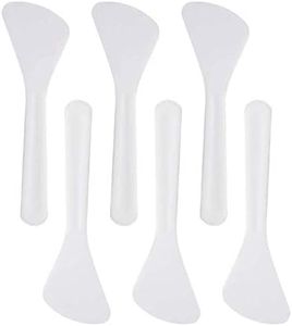 100Pcs Mini Disposable Cosmetic Spatulas Facial Care Cream Mask Spoon Stick Plastic Mixing Spatulas Makeup Scoop for Mixing and Sampling Makeup Cosmetic Beauty Tools, White