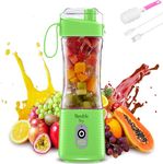 BlendLife Pro Portable Blender With Sipper for Juices, Shakes, Smoothies, Baby Food, Crushes Hard Ingredients, 210W Motor, 4000mah USB Rechargeable Battery, 400ml, 1-Year Warranty - Green