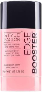 Style Factor EDGE BOOSTER Hair Stick Pomade with Beeswax | Strong Hold Slick Stick for Flyaways, Edges & Baby Hair | Lightweight Hair Wax Stick for Sleek Buns & Ponytails | Sweet Peach | 1.76oz