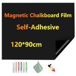 JOMUSAGA Magnetic Chalkboard Paper, 120x90cm Self-Adhesive Blackboard Sheets, Blackboard Film Stick on Wall for School/Home/Office, Include Dry Wipe Pens, Eraser, Magnets