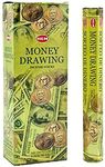 Hem Money Drawing Incense Sticks Agarbatti Indian Natural Fragrance Hand Rolled Pack of 6