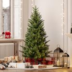 YOLEO 5FT Artificial Christmas Tree, 850 Branch PE PVC Mixed Tips, Foldable Metal Stand, Green Xmas Tree Perfect for Home Holiday Party Decorations Indoor Outdoor