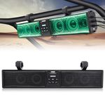 TIPHOPE 26 Inch UTV Sound Bar with 6 Speaker,ATV Soundbar RGB Lights Music Sync Sound Bar Waterproof Soundbar with Back Light Compatible with UTV ATV Golf Cart with 1.75-2.25” Roll Bar-2 Year Warranty