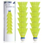 Flintronic 12 Pcs Nylon Shuttlecocks, Resistant Badminton Shuttlecocks, Professional Shuttlecocks for Beginner or Indoor and Outdoor Sports, Tough Badminton Ball for Fitness and Entertainment