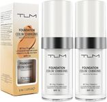 TLM Color Changing Foundation, Warm Skin Tone Foundation, Moisturizing Liquid Foundation Makeup Base, Face Cover Concealer Cream (30 ml (Pack of 2))