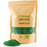 Organic Spirulina Powder High Grade Blue-Green Algae B Vitamins Omega 3 & 6 Minerals Antioxidants Vegan (250g)
