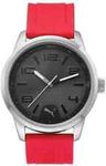 Puma Mans Watch Red Rubber Strap Black & Grey face PU104041004 Brand New Boxed