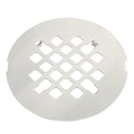 MUZISST 4-1/4” OD Snap-in Shower Drain Cover Replacement Floor Drainer, Round Stainless Steel Shower Drain Hair Catcher, Sturdy and Durable, Easy to Install