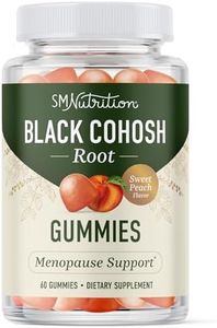 Black Cohosh Gummies for Menopause Relief, Hot Flashes & Night Sweats | 50mg Black Cohosh Root Extract for Women | Gluten-Free, Vegetarian, Certified Non-GMO | Natural Peach Flavor | 60 Gummies