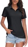 TACVASEN Black Women Polo Shirts UP