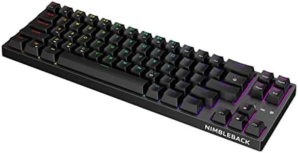 LTC NB681 Nimbleback Wired 65% Mechanical Keyboard, RGB Backlit Ultra-Compact 68 Keys Gaming Keyboard with Hot-Swappable Switch and Stand-Alone Arrow/Control Keys (Hot Swappable Red Switch, Black)