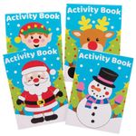 Baker Ross Mini Christmas Activity Books - Pack of 12, Christmas Puzzles and Entertainment for Kids (AX476)