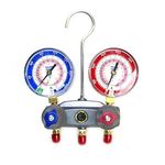 Yellow Jacket 49863 Manifold with Red/Blue Gauges, psi Scale, R-22/404A/410A Refrigerant